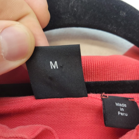 Hugo Boss Polo Shirt Mens Medium Coral Red Pima Cotton Short Sleeve Preppy - Picture 5 of 10